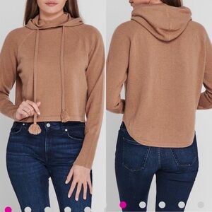 NWT Marella Size Small Fecola Camel Brown Hoody Cashmere Wool Blend Drawstring